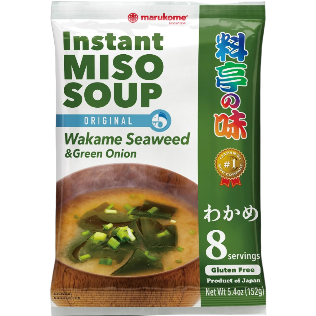 Miso sriuba su wakame jūros dumbliais ir svogūnų laiškais MARUKOME, 8 porcijos, 152 g
