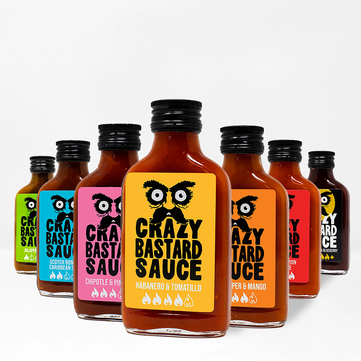 7 Sauce Set with BOARD GAME in Gift Box CRAZY BASTARD, 7 x 100 ml