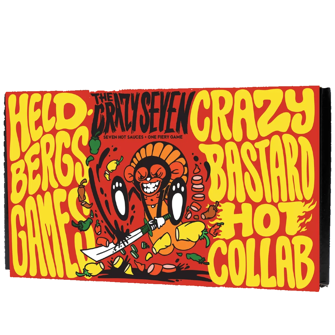 7 Sauce Set with BOARD GAME in Gift Box CRAZY BASTARD, 7 x 100 ml