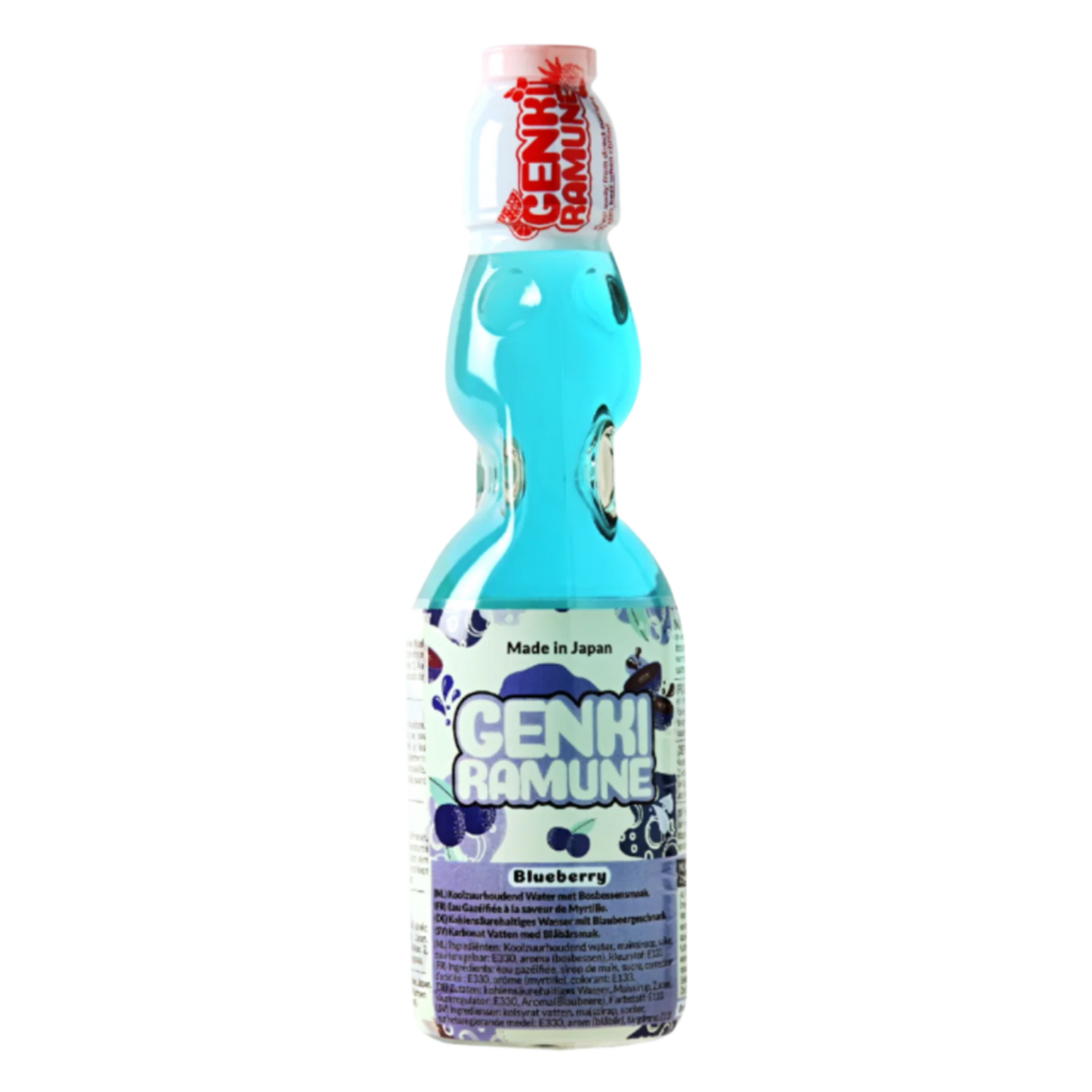 Mėlynių skonio gaivusis gėrimas GENKI RAMUNE, 200 ml