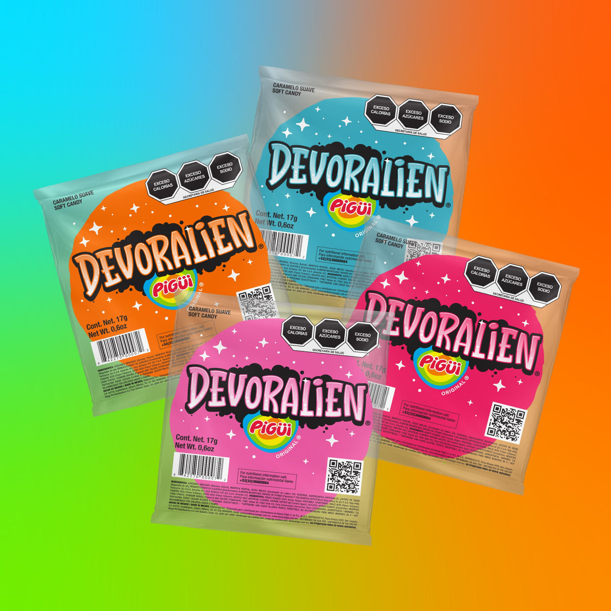 Saldainiai Devoralien Mix PIGUI, 10 x 17 g