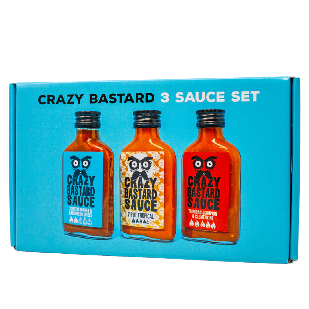 Carribean 3 Sauce Set in Gift Box CRAZY BASTARD, 3 x 100 ml