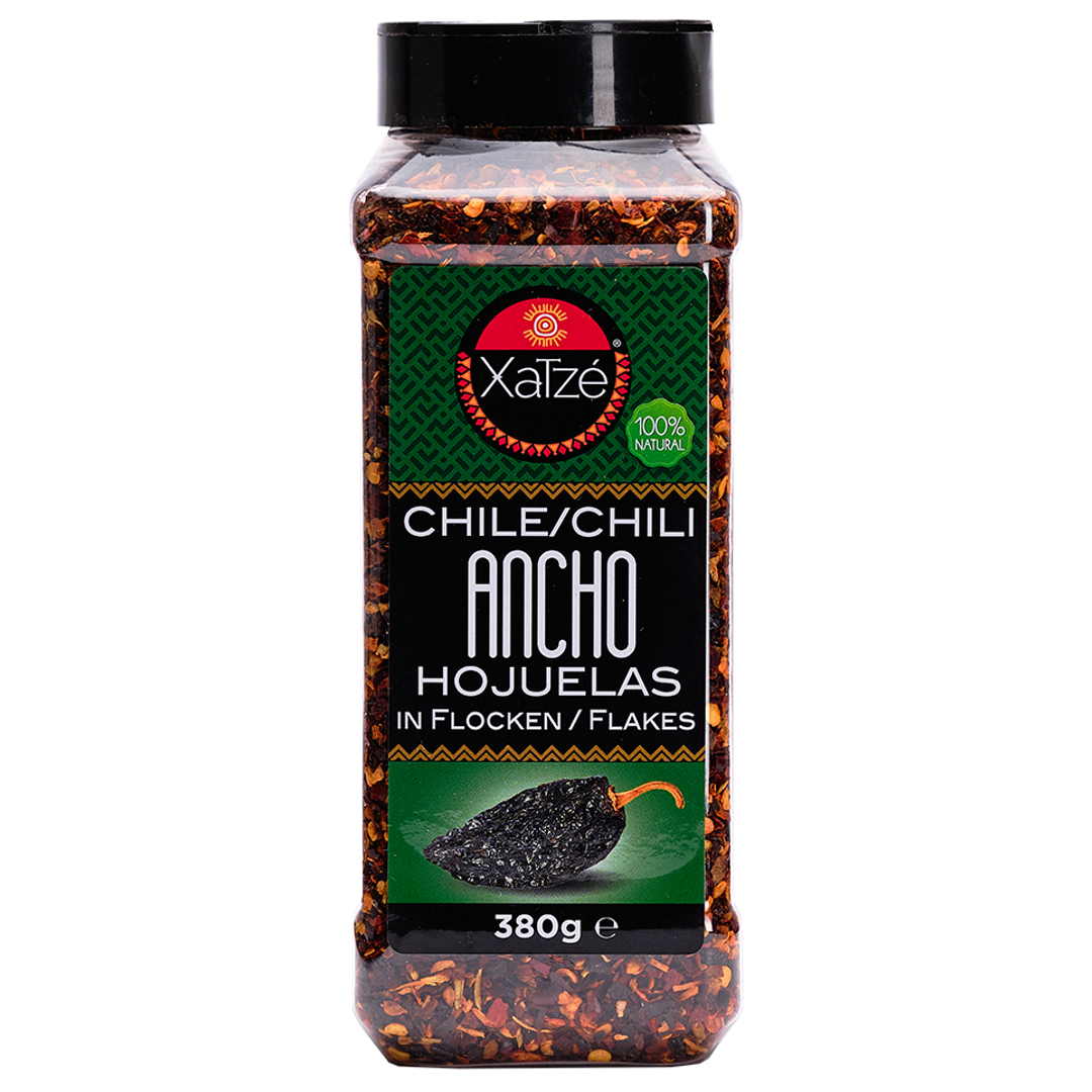 Chile Ancho Hojuelas (nesmulkinti džiovinti pipirai) XATZE, 380 g