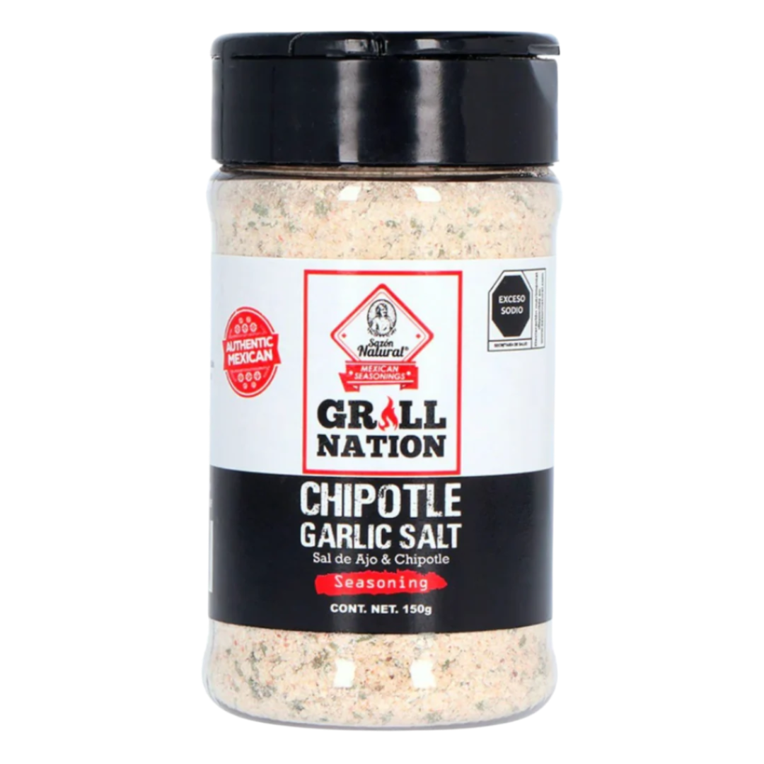 Česnakinė druska su čipotle pipirais SAZON NATURAL, 150 g