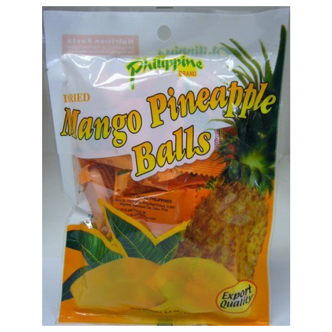 Dried Mango & Pineapple Balls PHILIPPINE BRAND, 100 g