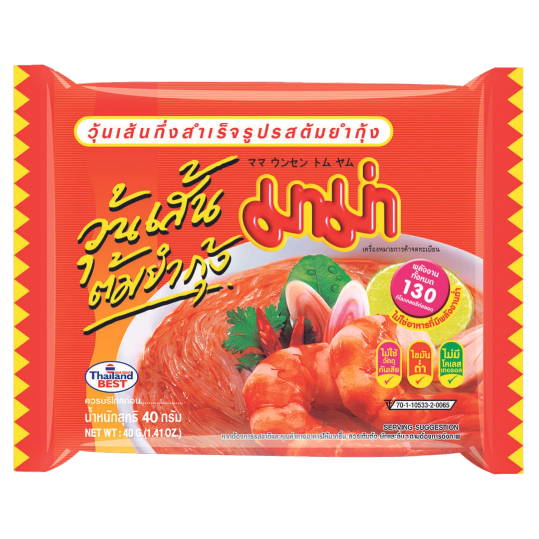 Greitai paruošiami pupelių makaronai Tom Yum Goong MAMA, 40 g