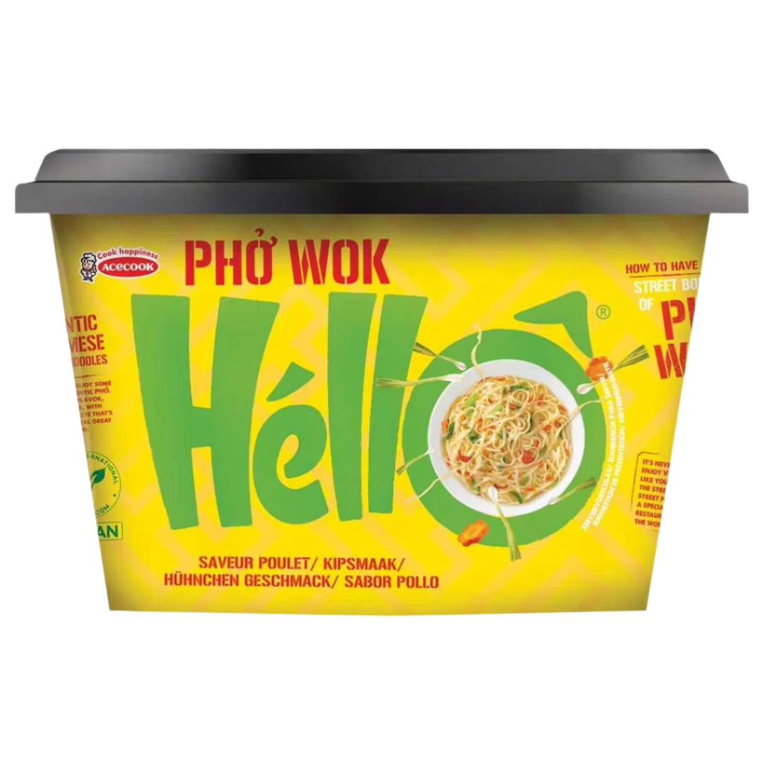 Greitai paruošiami Pho Wok vištienos skonio makaronai Hello ACECOOK, 76 g