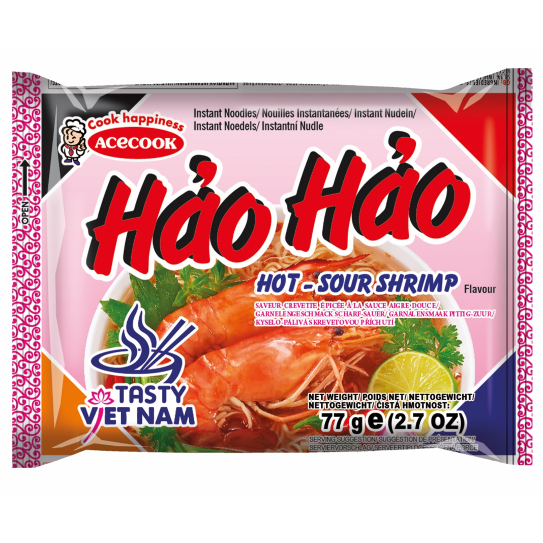 Greitai paruošiami makaronai su čili, laimu ir krevetėmis Hao Hao ACECOOK, 78 g