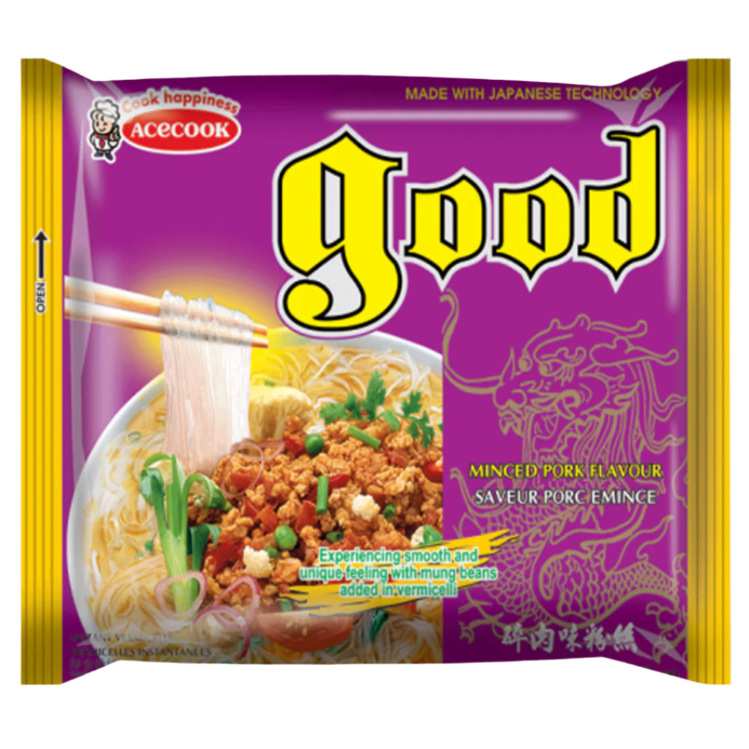 Greitai paruošiami maltos kiaulienos skonio makaronai Good ACECOOK, 57 g