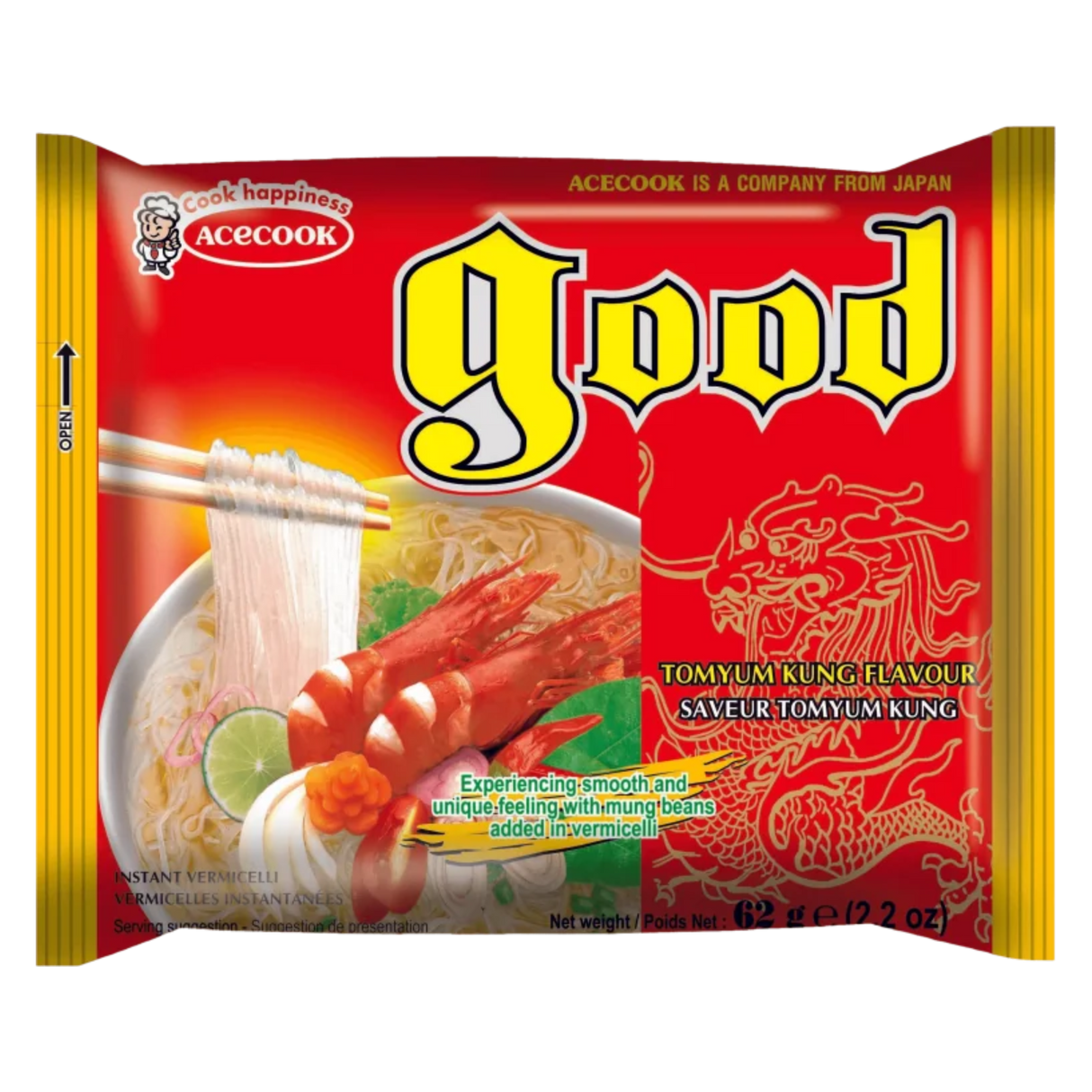 Instant Noodles Good Tom Yum Kung ACECOOK, 62 g in a sachet