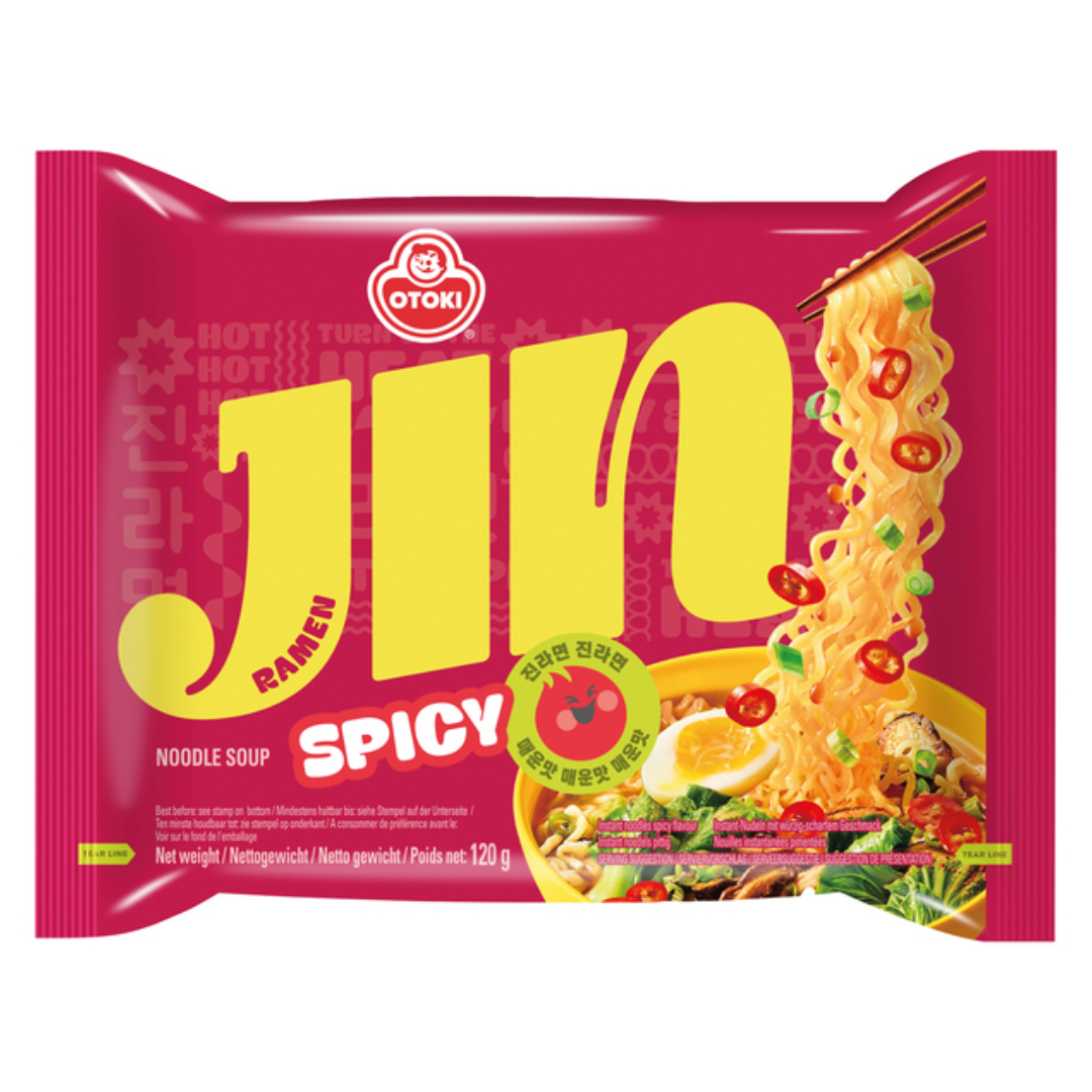 Greitai paruošiami aštrūs makaronai Jin Ramen Spicy OTTOGI, 120 g