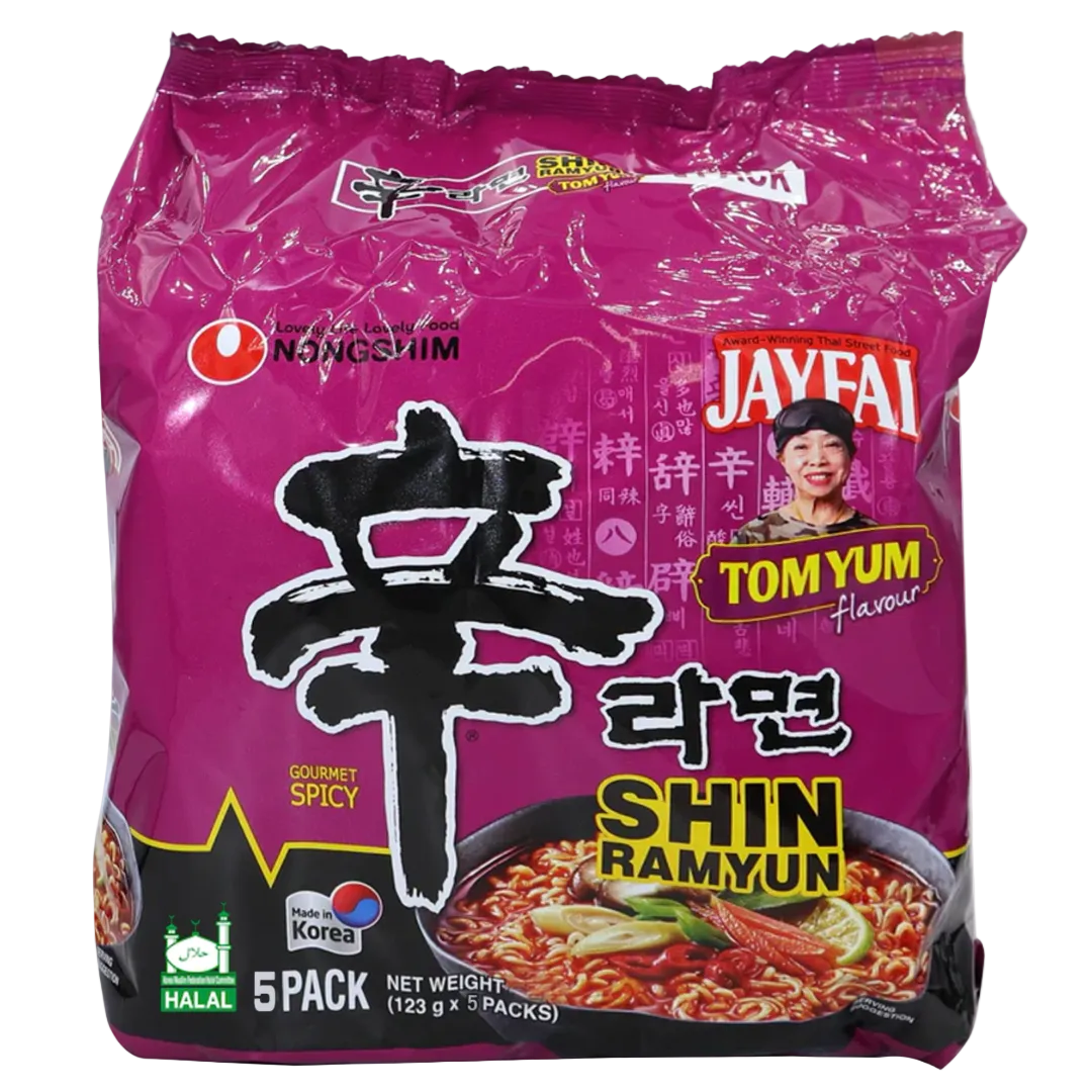Instant Noodles Shin Ramyun Tom Yum (Family Pack) NONGSHIM, 5 x 123 g in a sachet