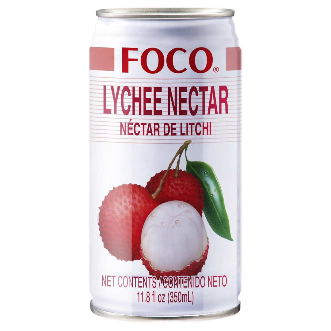 Lychee juice drink FOCO, 350 ml in a can