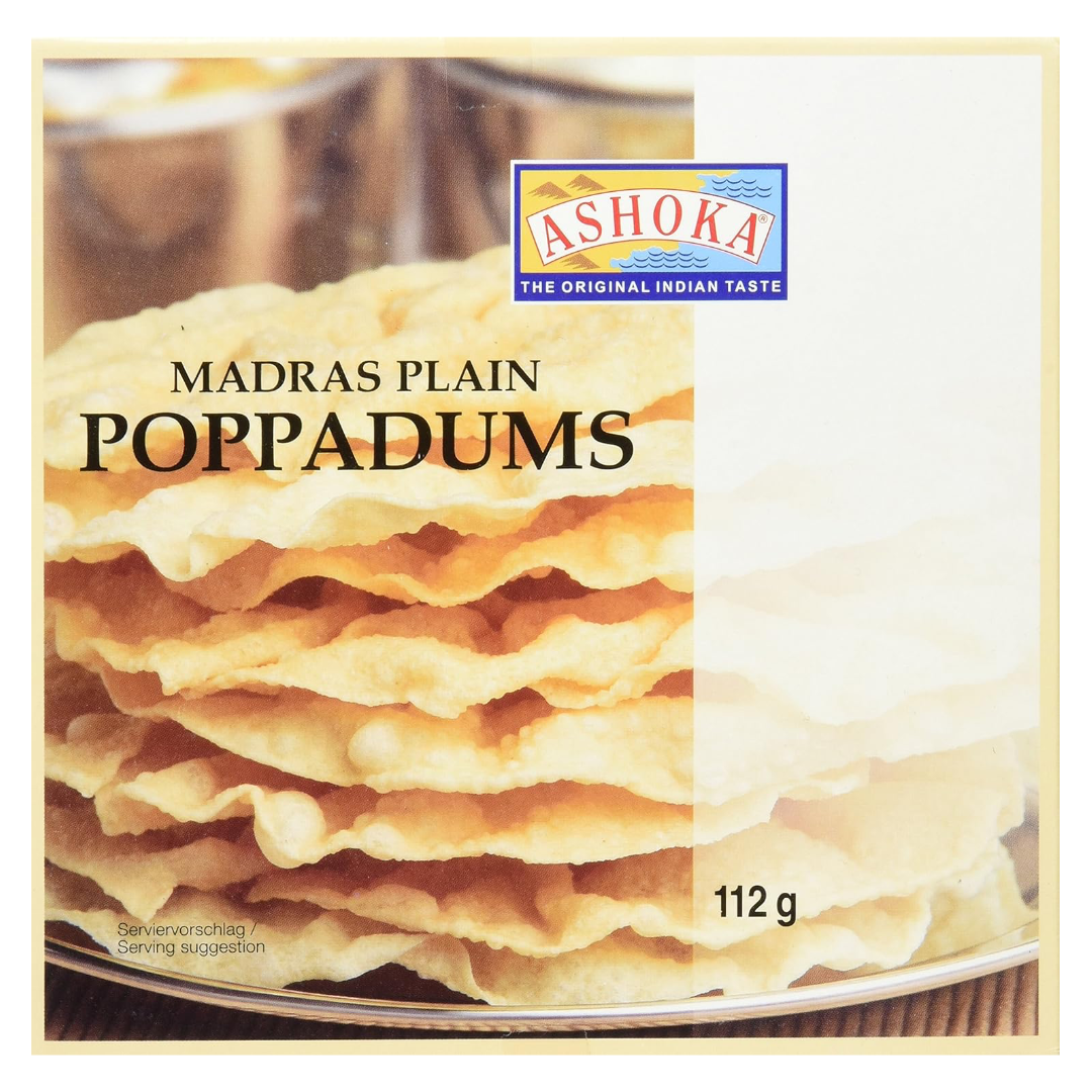 Madras Plain Poppadoms ASHOKA, 112g