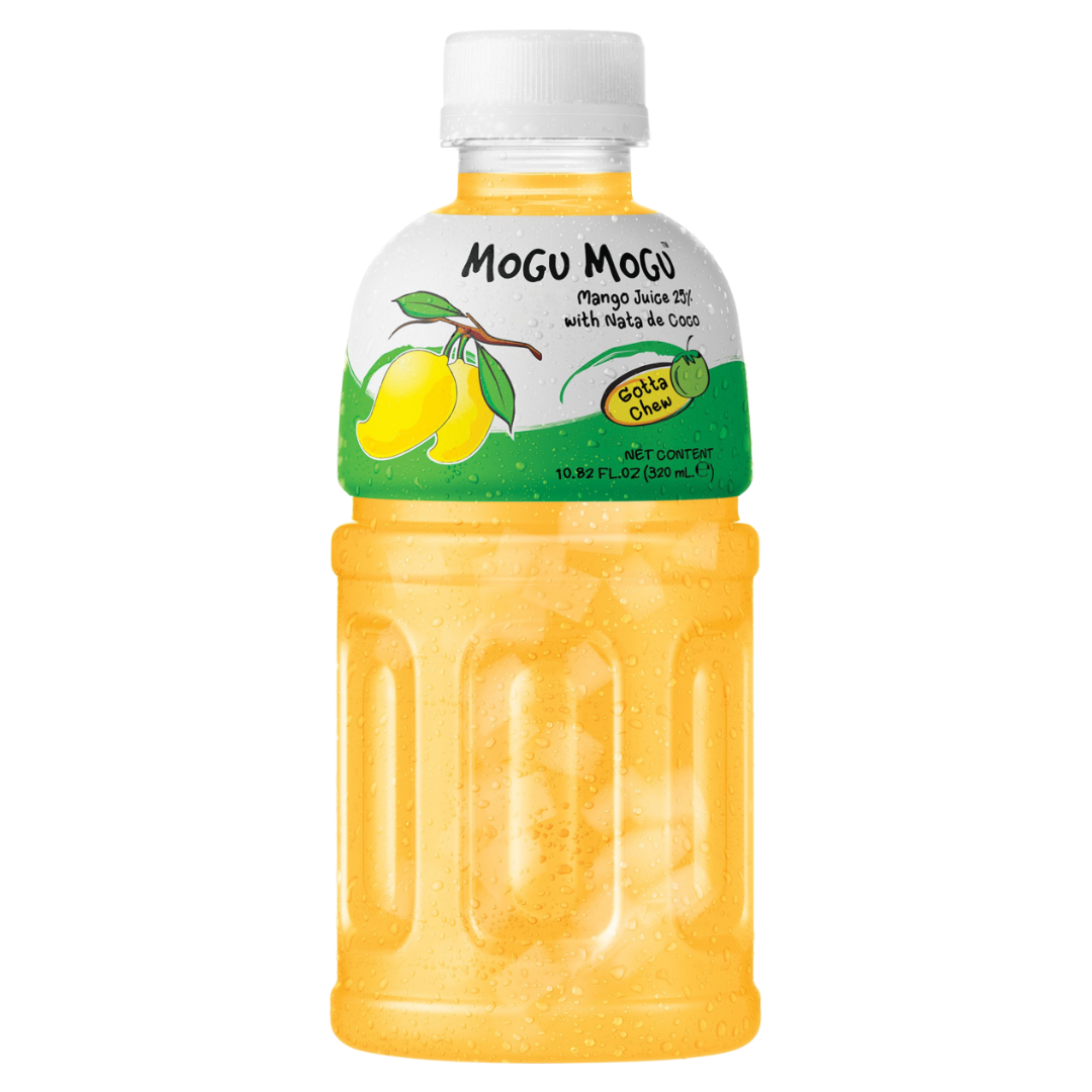Mango flavor soft drink with nata de coco MOGU MOGU, 320 ml