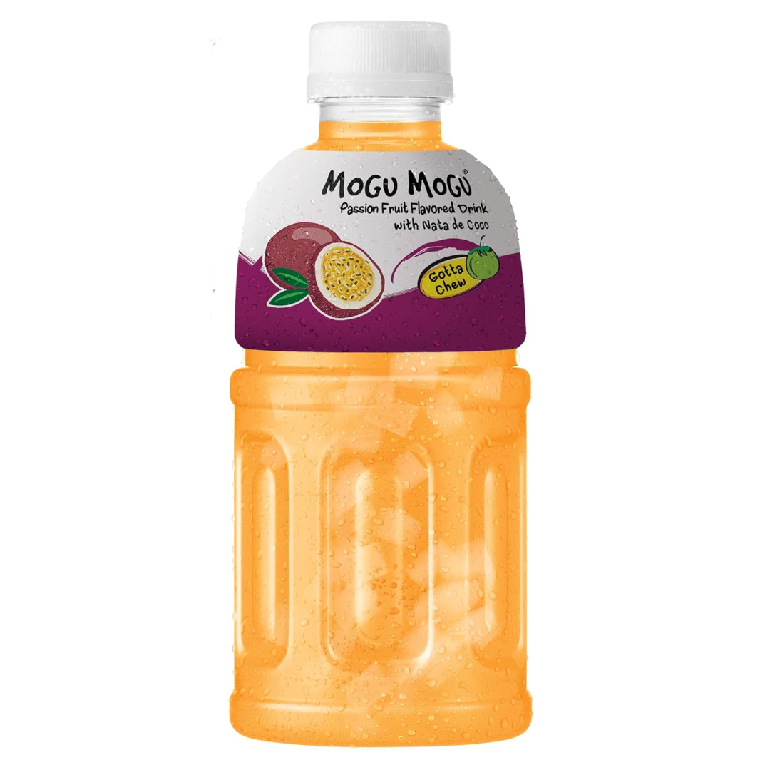 Passion Fruit flavor soft drink with nata de coco MOGU MOGU, 320 ml