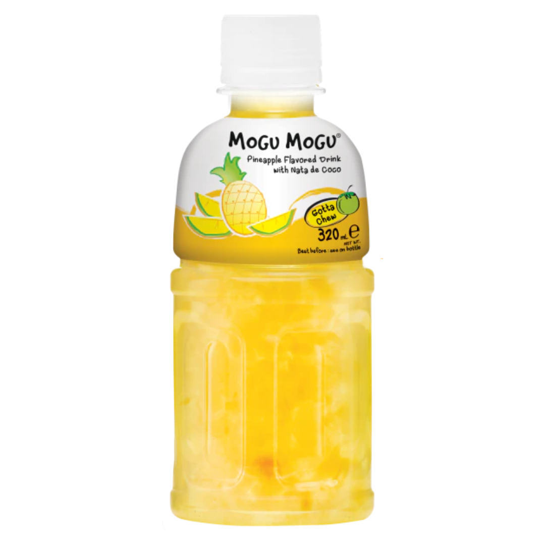Pineapple flavor soft drink with nata de coco MOGU MOGU, 320 ml