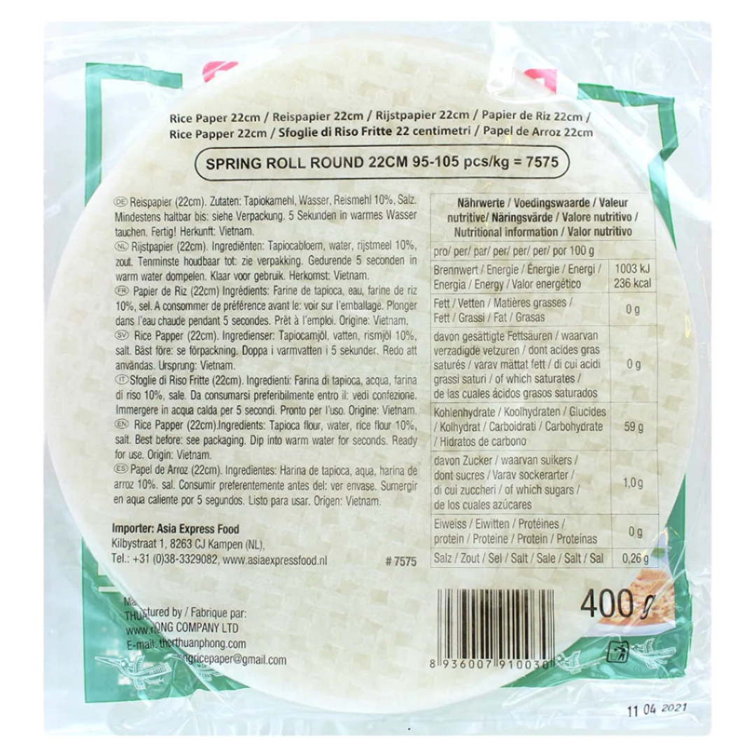 Ryžių popierius BAMBOO TREE, ⌀ 22 cm, 400 g