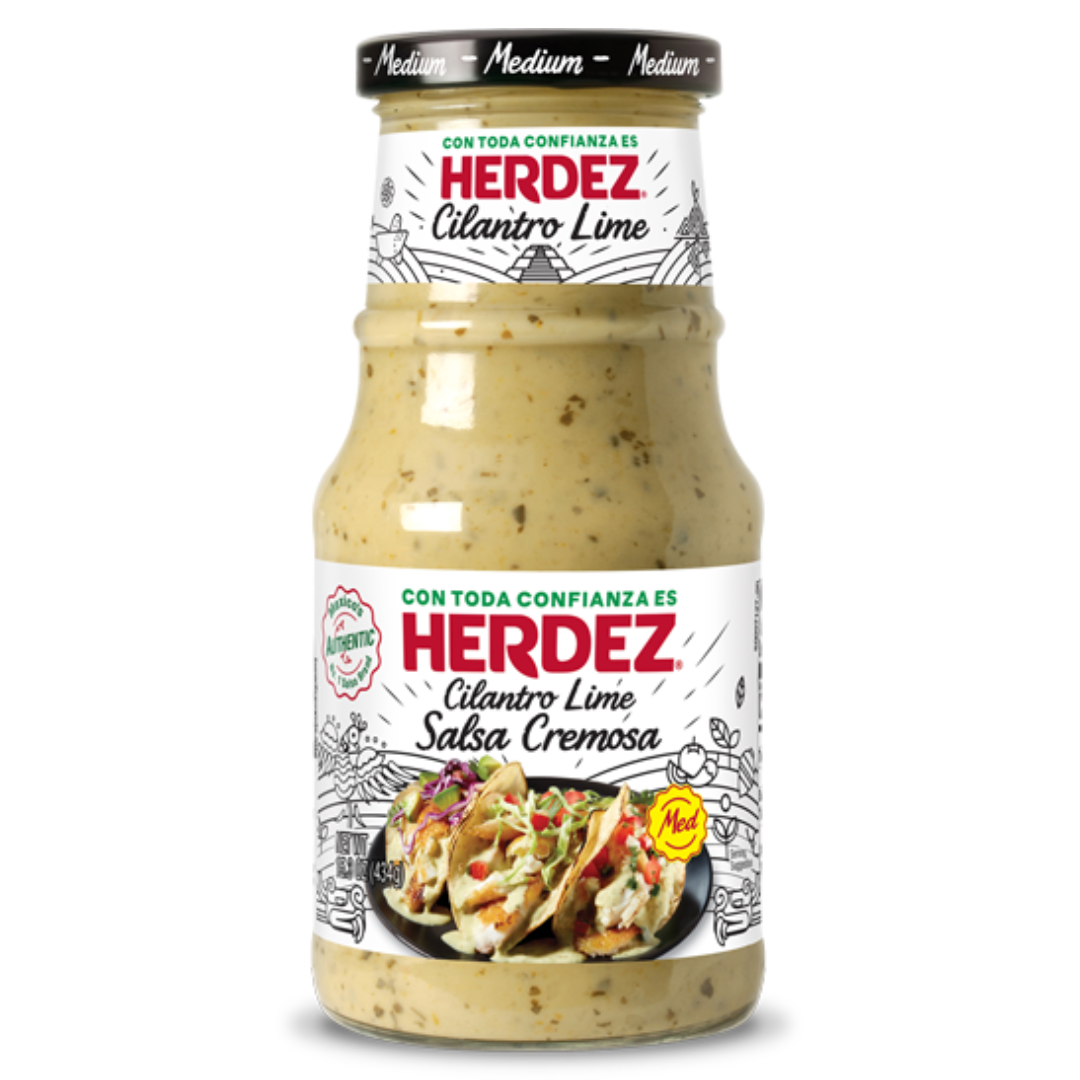 Salsa Cilantro Lime Cremosa HERDEZ (In Glass), 434 g