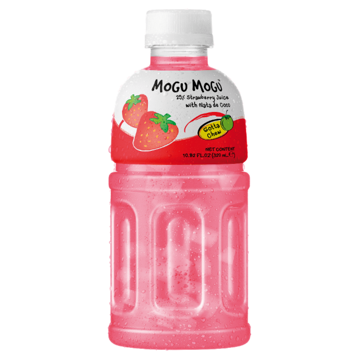 Braškių skonio gaivusis gėrimas su kokosų žele MOGU MOGU, 320 ml