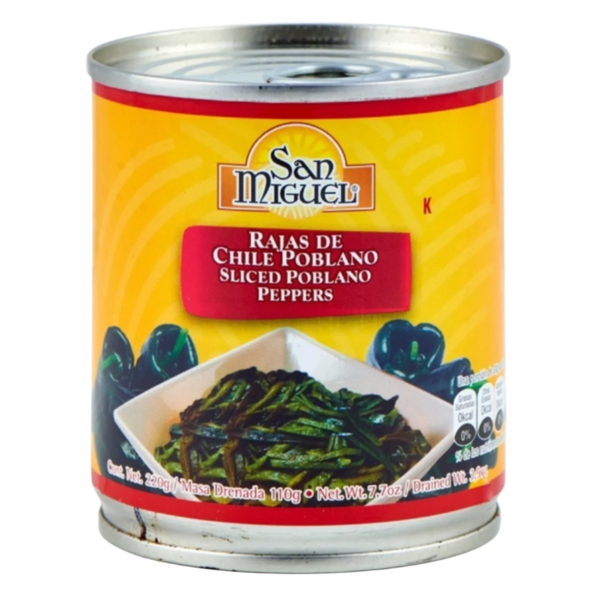 Pjaustyti Poblano pipirai SAN MIGUEL, 220 g