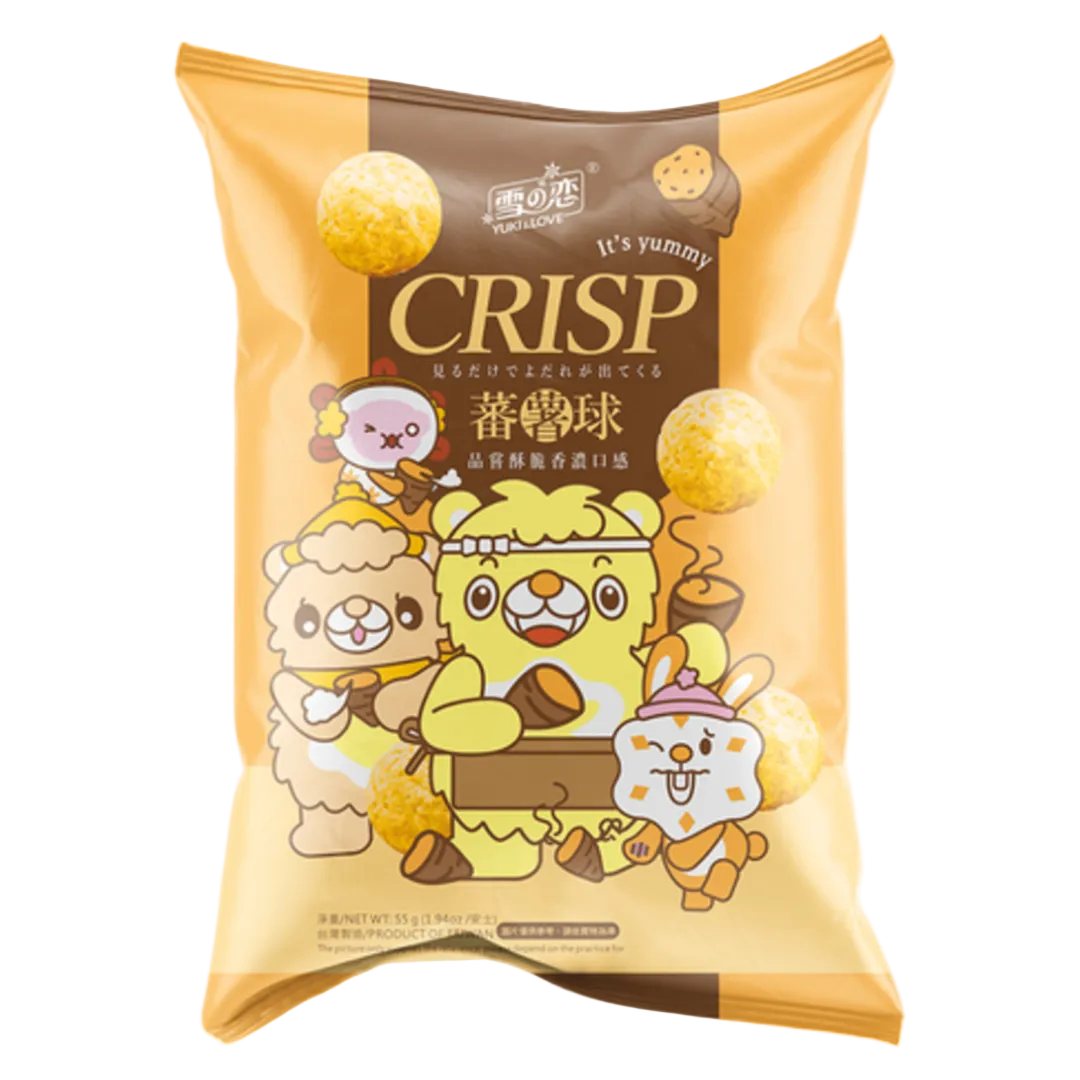 Saldžiųjų bulvių kukurūzų traškučiai YUKI & LOVE, 55 g