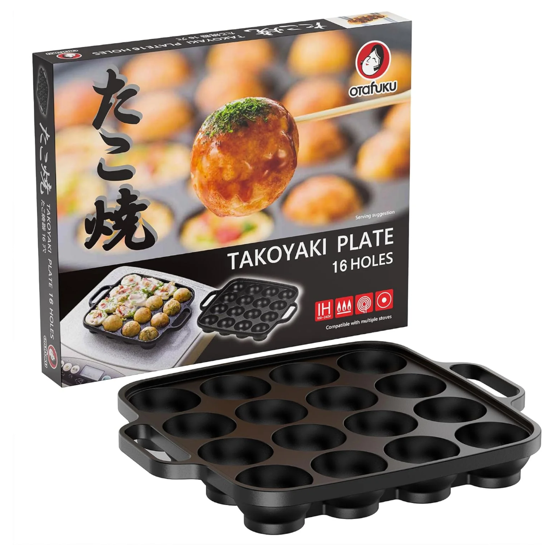 Cast Iron Takoyaki Plate (16 Holes) OTAFUKU