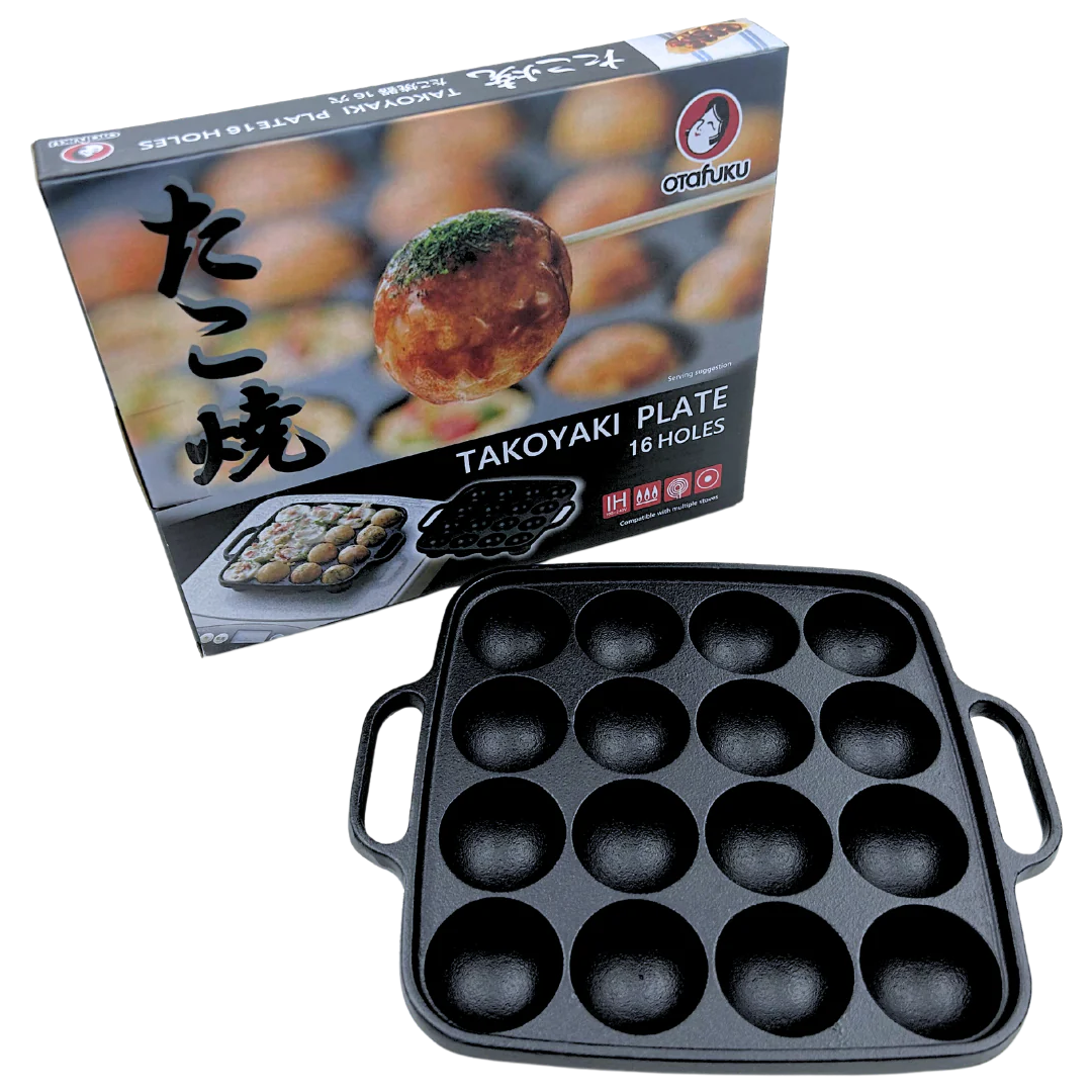 Cast Iron Takoyaki Plate (16 Holes) OTAFUKU