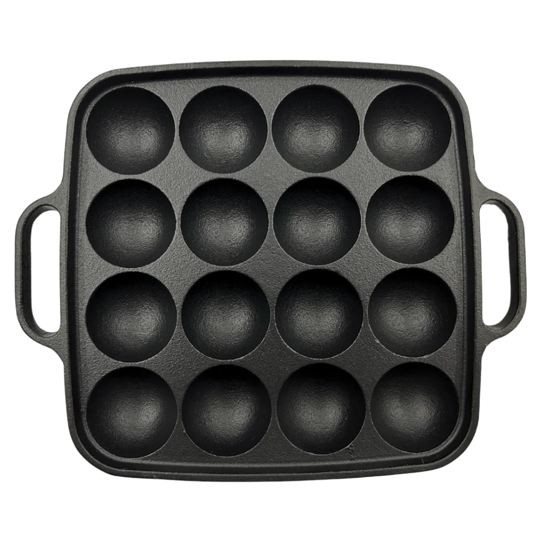 Cast Iron Takoyaki Plate (16 Holes) OTAFUKU