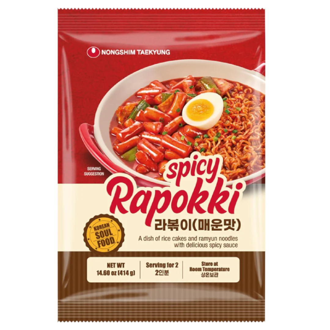 Topokki su aštriais ramen makaronais Ropokki NONGSHIM, 414 g (2 porcijos)