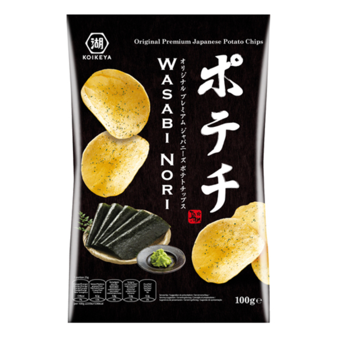 Wasabi Nori skonio bulvių traškučiai KOIKEYA, 100 g