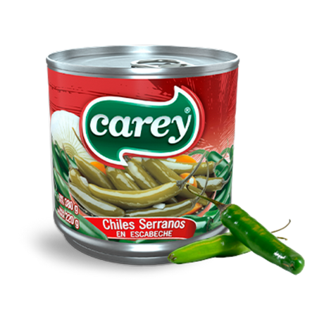 Čili Serrano pipirai CAREY, 340 g