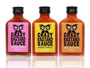 3 Sauce Set (Best Sellers) in Gift Box CRAZY BASTARD, 3 x 100 ml