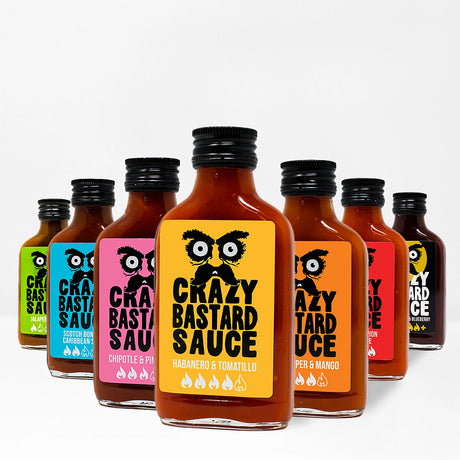7 Sauce Set with BOARD GAME in Gift Box CRAZY BASTARD, 7 x 100 ml