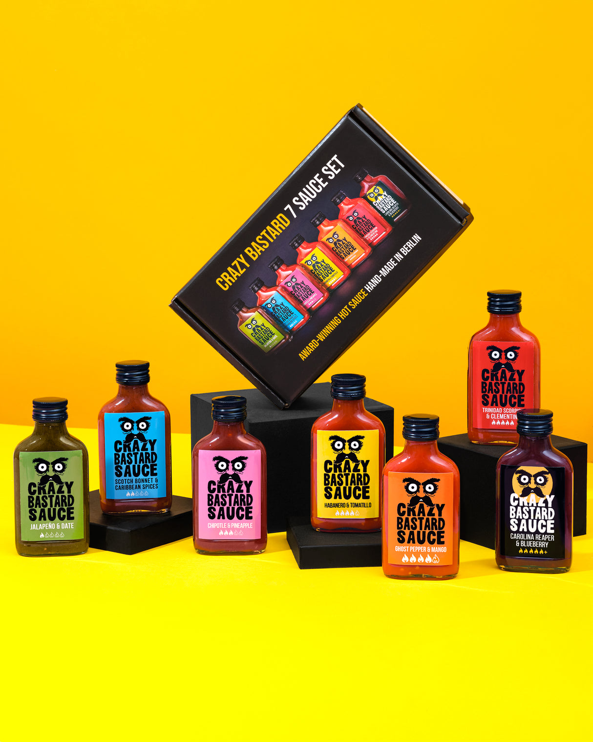 7 padažų rinkinys dovanų dėžutėje CRAZY BASTARD, 7 x 100 ml