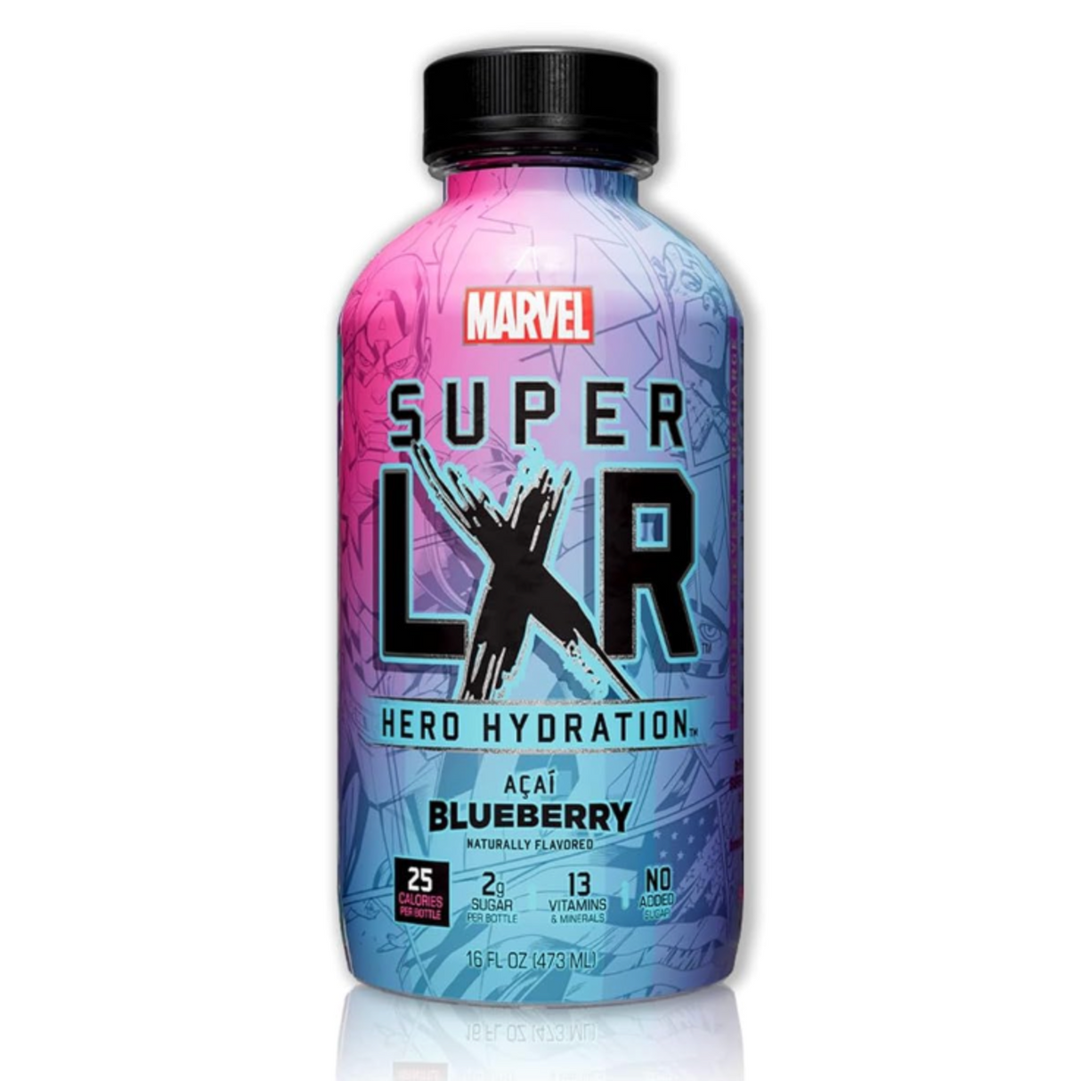 Acai ir mėlynių skonio gėrimas Super LXR ARIZONA x MARVEL, 473 ml