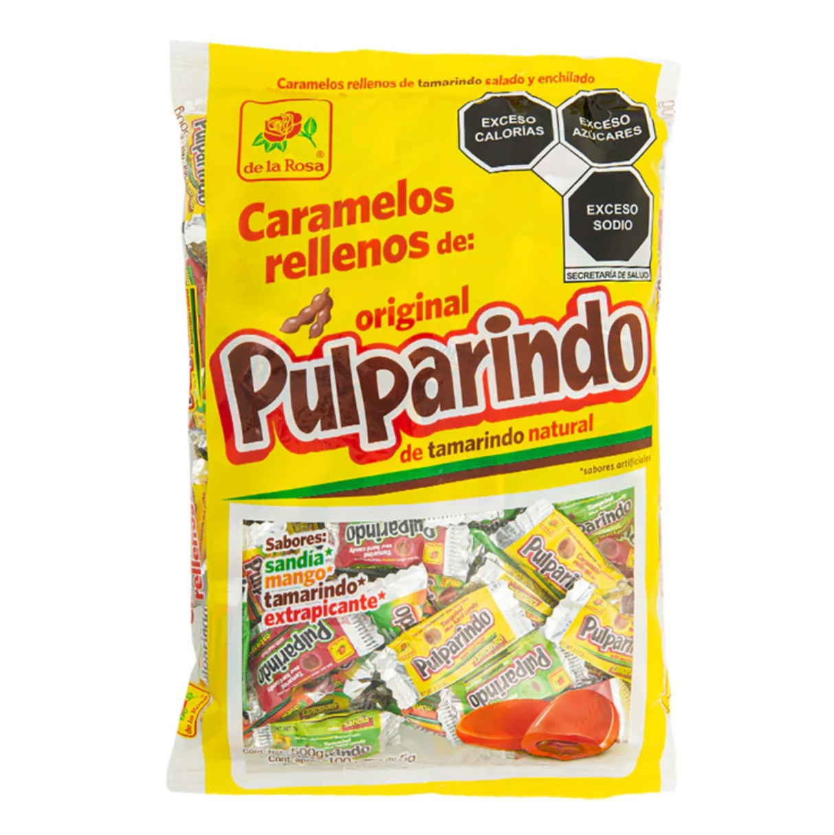 Candy Caramelos Rellenos de Pulparindo DE LA ROSA, 100 pcs, 500 g