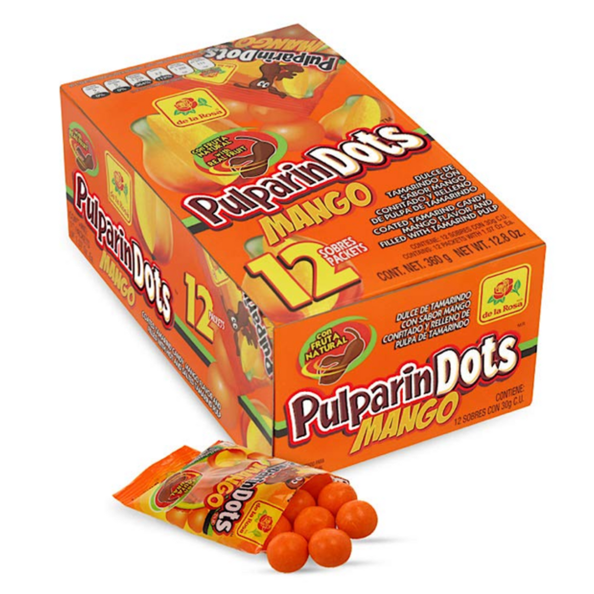 Candy Pulparindots Mango DE LA ROSA, 12 x 30 g