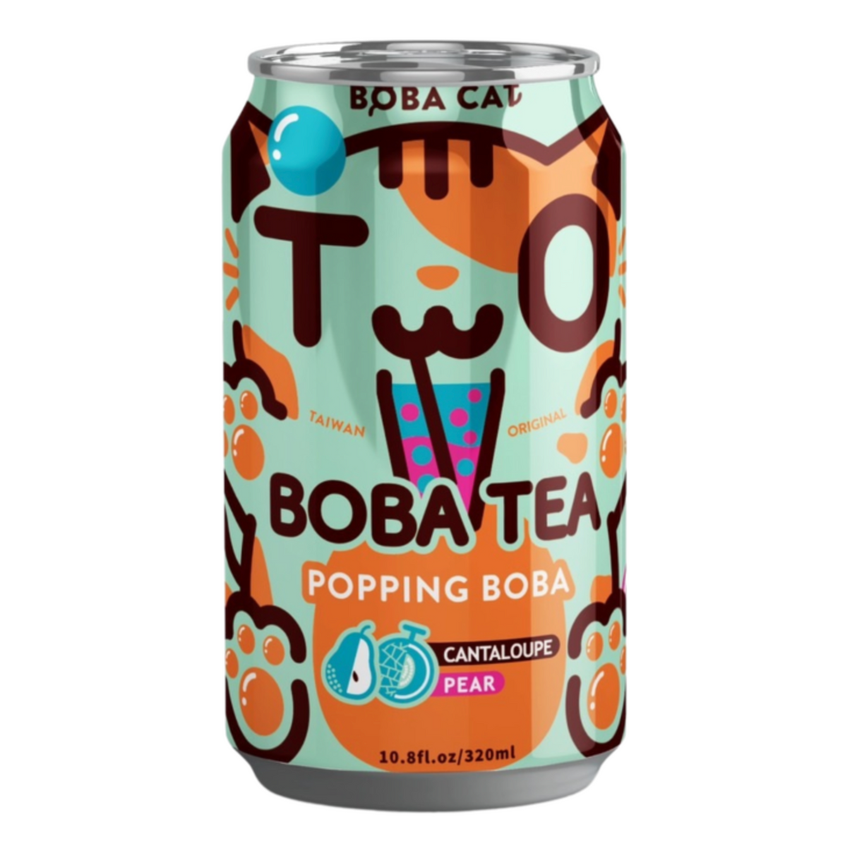 Cantaloupe Pear Bubble Milk Tea BOBA CAT, 315 ml