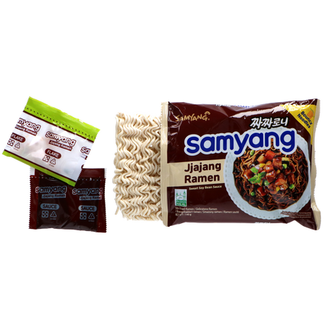 Chacharoni ramen makaronai su juodųjų pupelių padažu SAMYANG, 140 g