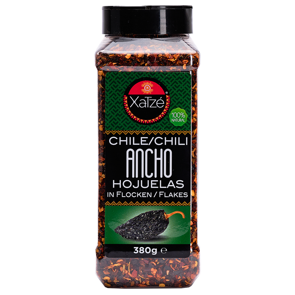Chile Ancho Hojuelas (nesmulkinti džiovinti pipirai) XATZE, 380 g
