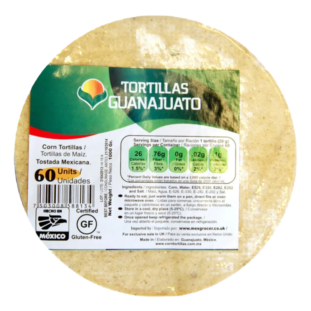 Kukurūzų tortiljos GUANAJUATO, 12 cm x 60 vnt., 1000 g