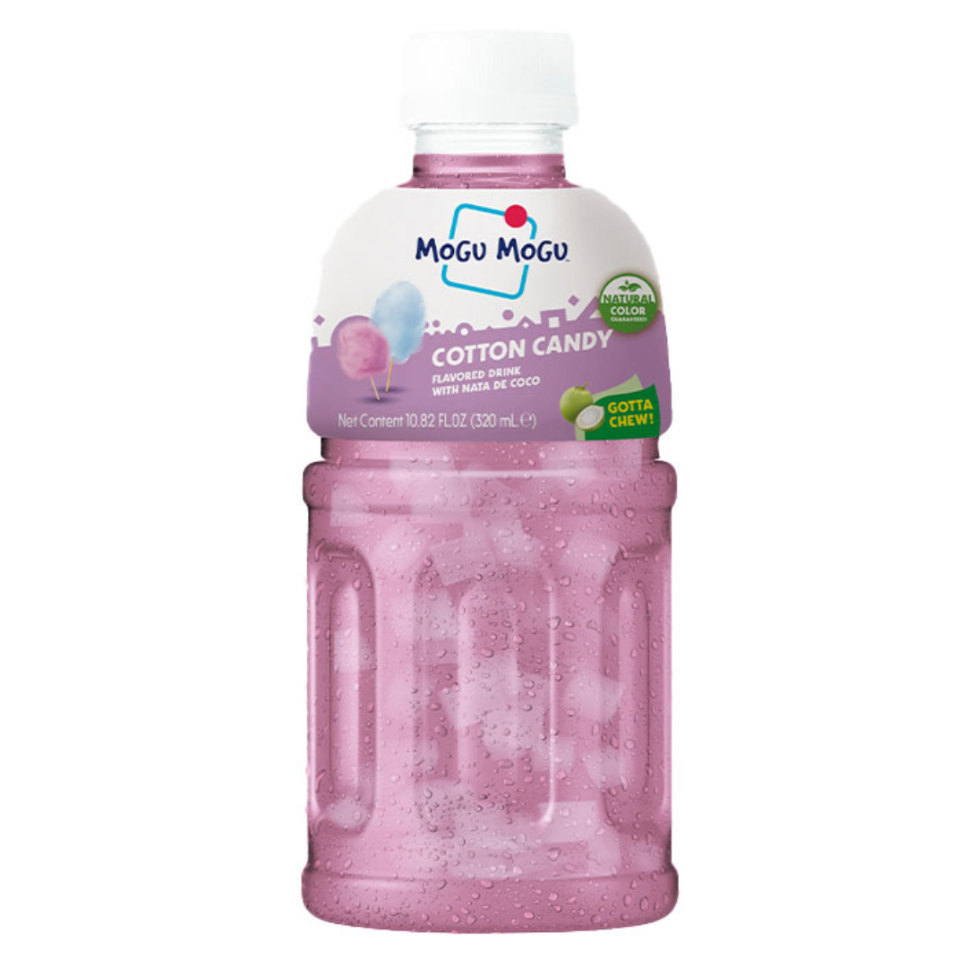 Cotton Candy flavor soft drink with nata de coco MOGU MOGU, 320 ml