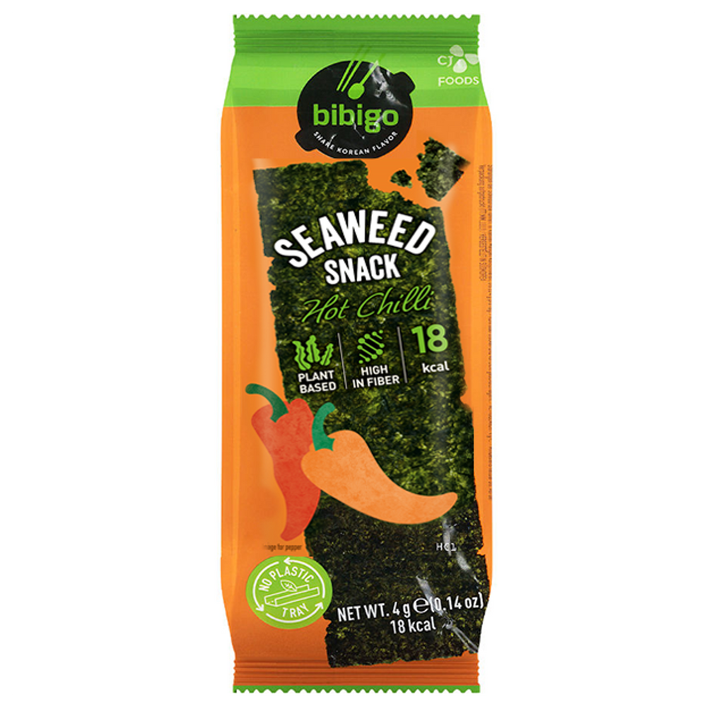 Crispy Seaweed Snack Hot Chili BIBIGO, 4 g