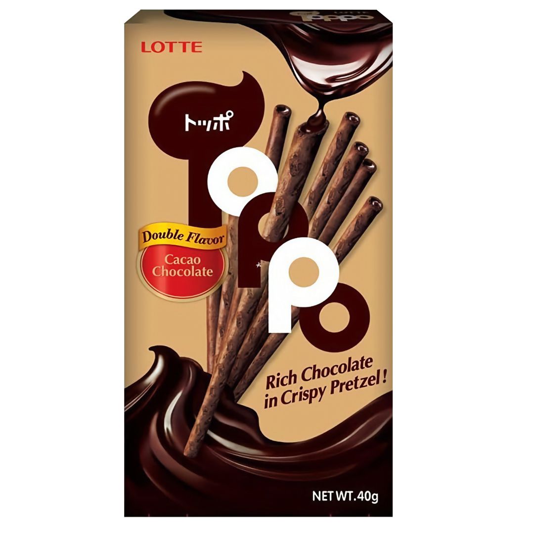 Double Chocolate Pretzel Sticks Toppo LOTTE, 40 g