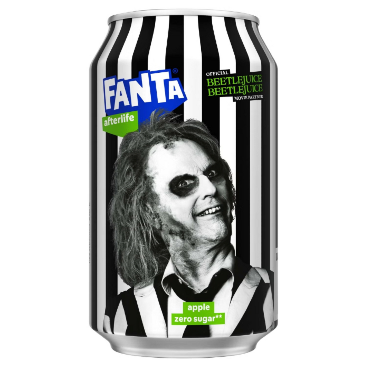 Becukris obuolių skonio gėrimas Fanta Apple Afterlife Zero, 330 ml