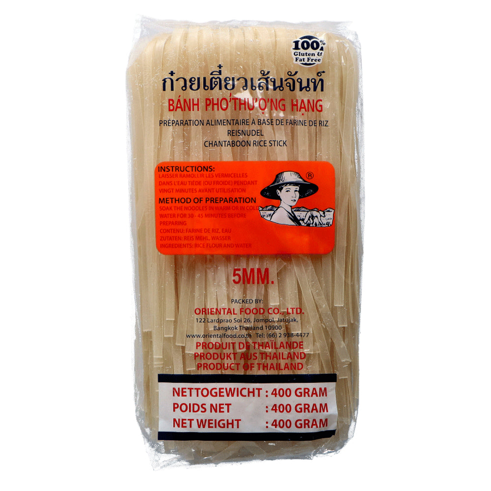 Plokšti ryžių makaronai 5 mm (sulankstyti) FARMER, 400 g