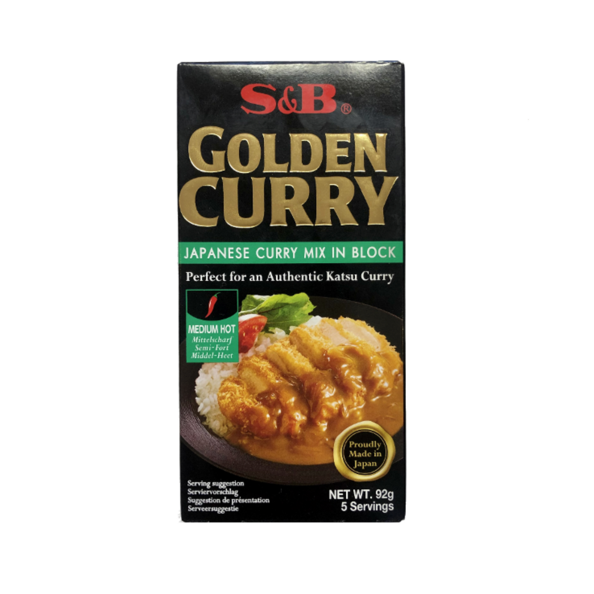 Golden Curry Medium Hot S&B, 92 g