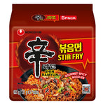 Gurmaniški aštrūs greitai paruošiami makaronai Shin Ramyun Red Stir Fry (šeimos pakuotė) NONGSHIM, 5 x 131 g, 655 g