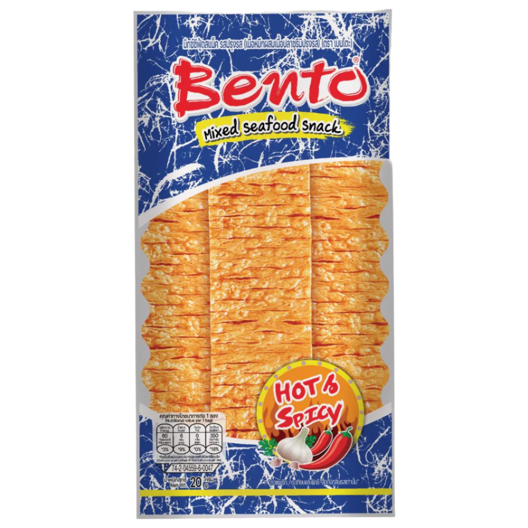 Aštrus kepintų kalmarų užkandis BENTO, 20 g